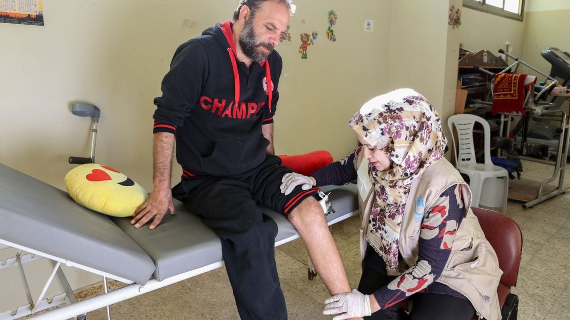 HI soigne déjà beaucoup de personnes blessées à la jambe par des balles explosives.